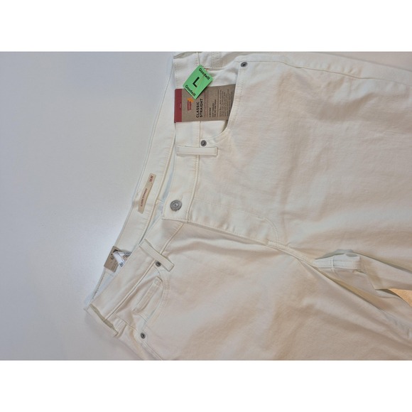 Levis Classic Straight Jeans Womens 16W White Mid Rise Stellar Stretch Denim - Picture 2 of 16